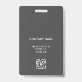 Badge d'identité d'entreprise avec logo gris (Arrière)