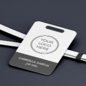 Badge d'identité d'entreprise avec logo gris