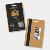Badge d'identité d'entreprise avec photo et code Q (Avant & arrière)