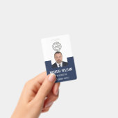 Badge d'identité d'entreprise bleu (Manuel / portable)