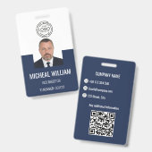 Badge d'identité d'entreprise bleu (Avant & arrière)
