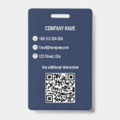 Badge d'identité d'entreprise bleu (Arrière)
