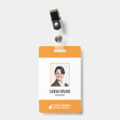 Badge d'identité d'entreprise moderne pour le pers (Avant avec clip)