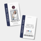 Badge d'identité d'entreprise personnalisé bleu (Avant & arrière)