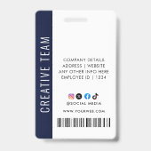 Badge d'identité d'entreprise personnalisé bleu (Arrière)