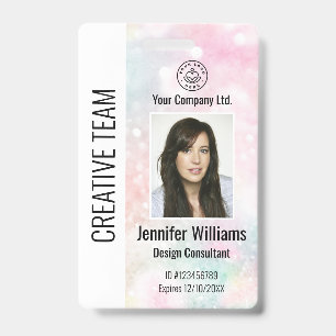 Badge d'identité d'entreprise personnalisé en glit