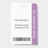 Badge d'identité d'entreprise personnalisé violet (Arrière)