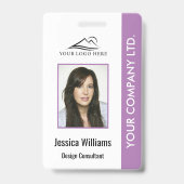 Badge d'identité d'entreprise personnalisé violet (Avant)