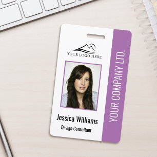 Badge d'identité d'entreprise personnalisé violet