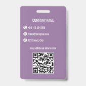 Badge d'identité d'entreprise Violet Clair (Arrière)