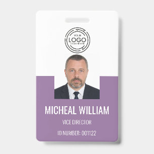 Badge d'identité d'entreprise Violet Clair