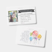 Badge d'identité d'étudiant à domicile avec citati (Avant & arrière)