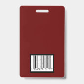 Badge d'identité employé modèle vertical bordeaux (Arrière)