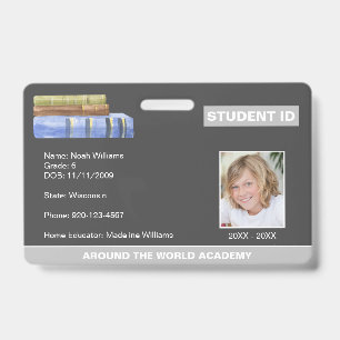Badge d'identité étudiant à domicile