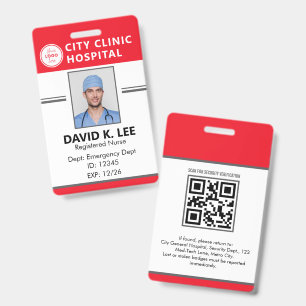 Badge d'identité médicale personnalisé Infirmièr