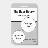 Badge d'identité moderne de notaire public avec QR (Arrière)