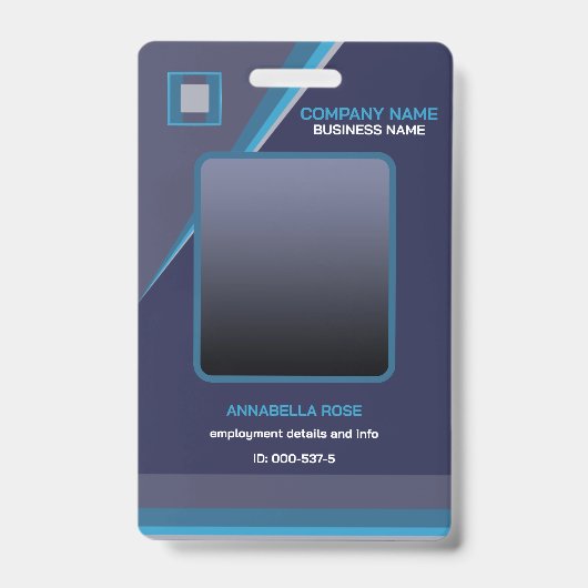 Badge d'identité moderne pour les entreprises Deep (Avant)