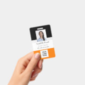 Badge d'identité Orange avec ligne noire pour empl (Manuel / portable)