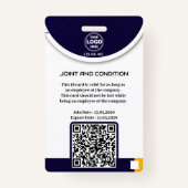 Badge d'identité photo bleu de la marine professio (Dos)