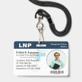 Badge d'identité photo de l'employé médical de l'h (Avant avec lanière)