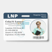 Badge d'identité photo de l'employé médical de l'h (Avant)