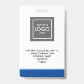 Badge d'identité photo d'employé d'entreprise pers (Arrière)