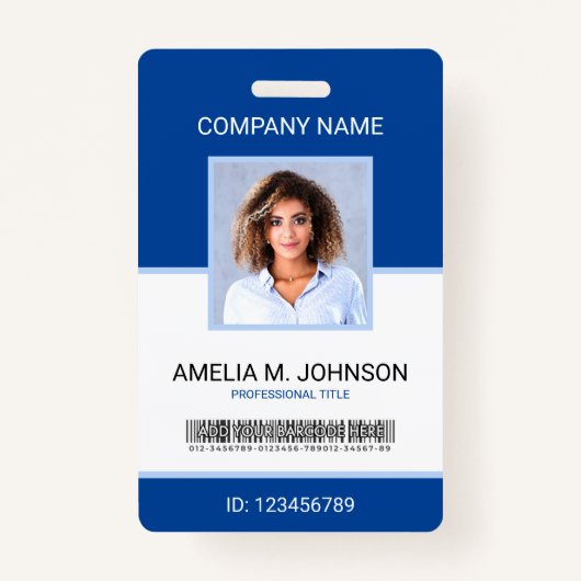 Badge d'identité photo d'employé d'entreprise pers (Devant)