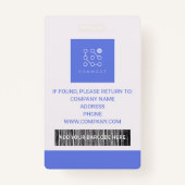 Badge d'identité photo d'employé d'entreprise pers (Dos)