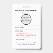 Badge d'identité pour la fête d'espionnage d'agent (Back)