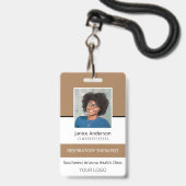 Badge d'identité professionnel de bronzage photo (Avant avec lanière)