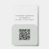 Badge d'identité professionnel moderne neutre (Arrière)