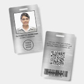Badge d'identité professionnel QR Code Bar Code Ar (Avant & arrière)
