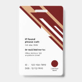 Badge d'identité professionnelle moderne (Arrière)