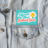 Badge Différent esprit Idées brillantes Autisme TDAH (Insitu)
