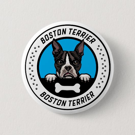 Badge d'illustration de Boston Terrier Peeking (Devant)