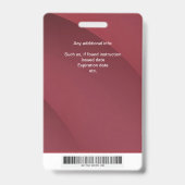 Badge d'infirmière en Bourgogne avec photo et code (Arrière)