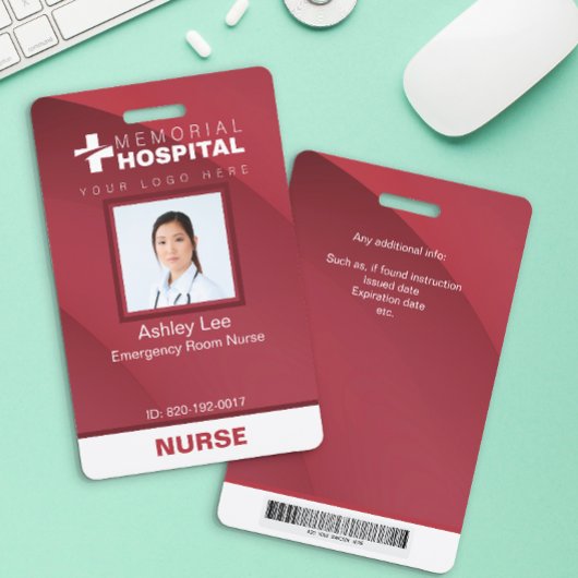 Badge d'infirmière en Bourgogne avec photo et code