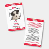 Badge d'information SDiT (Chien de Service en Form (Avant & arrière)