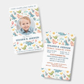 Badge Dinosaure de l'enfant mignon photo personnalisée c (Front & Back)