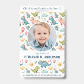 Badge Dinosaure de l'enfant mignon photo personnalisée c (Front)