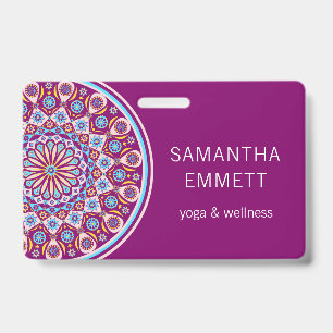 Badge d'instructeur de Yoga Mandala violet