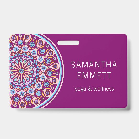Badge d'instructeur de Yoga Mandala violet (Front)