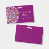 Badge d'instructeur de Yoga Mandala violet (Front & Back)