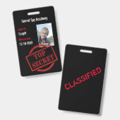 Badge d'invitation d'agent secret de la fête d'esp (Avant & arrière)