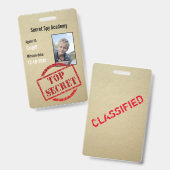 Badge d'invitation d'agent secret de Spy Party (Avant & arrière)