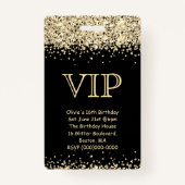 Badge d'invitation d'anniversaire VIP avec QR Code (Devant)