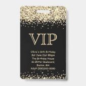 Badge d'invitation d'anniversaire VIP, code QR, pa (Avant)