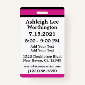 Badge d'invité Sweet 16 VIP révisé - Voir retour (Dos)