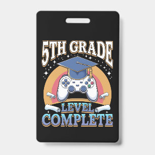 Badge Diplômé de 5e année Niveau Complète Diplômé de jeu