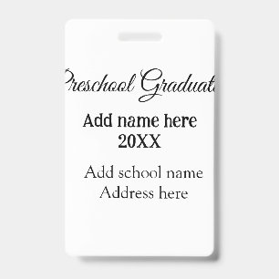 Badge Diplôme de maternelle ajouter le nom de l'école ad